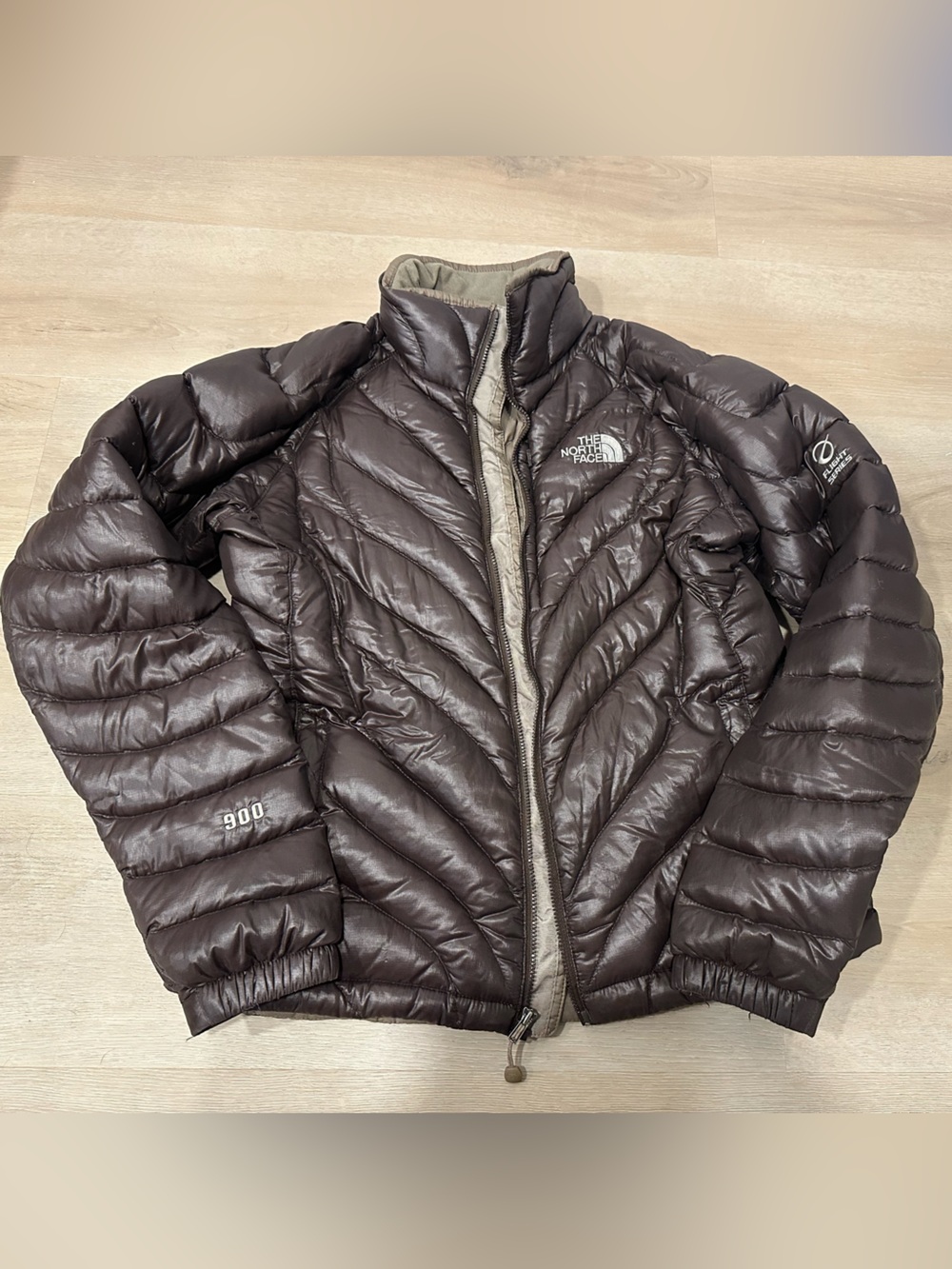 The North Face Brown 800 Fill Quilted Down Jacket